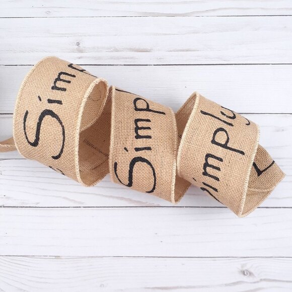 Wired Primitive Burlap Ribbon Live Simply 3 in x 120 in R6 - Picture 1 of 2